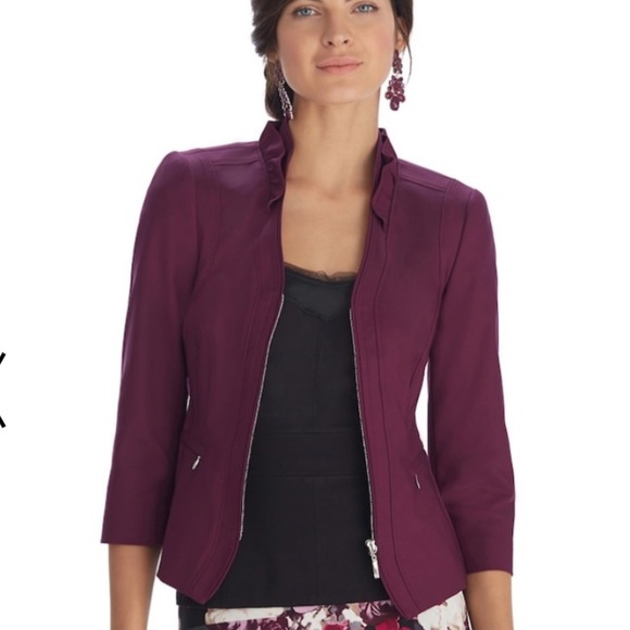White House Black Market Jackets & Blazers - White House Black Market Burgundy Ponte Jacket
